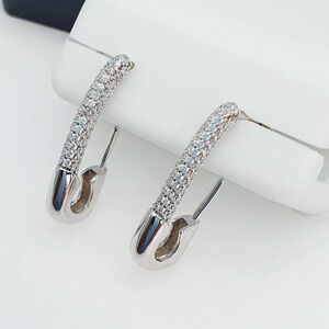 "925 Sterling Silver Cubic Zirconia Earrings, UU1P6A6083